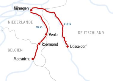 Karte Auf Rhein und Maas nach Holland, MS SE-Manon