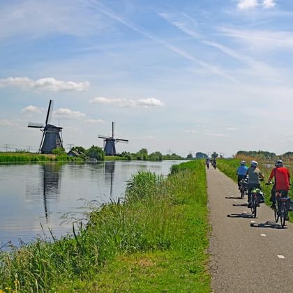 Cyclists at Kinderdijk