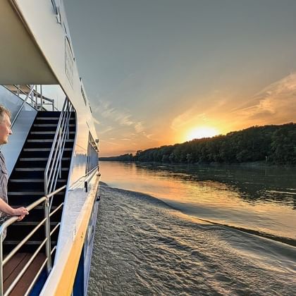 Sonnenuntergang an Bord