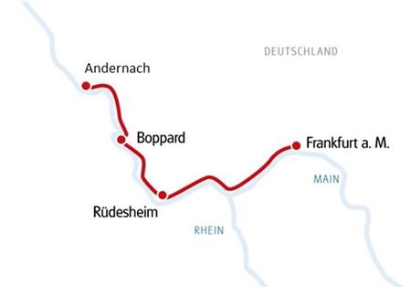 Karte Frankfurt - Andernach