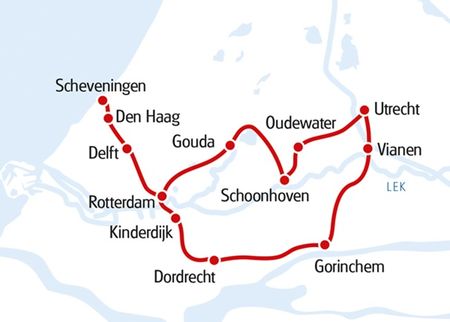 Karte Rad & Schiff Südholland