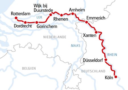 Karte MS OLYMPIA Köln - Rotterdam