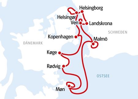 Karte Rad und Segeln in Dänemark, Atlantis