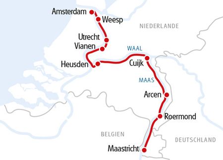 Karte Amsterdam Maastricht