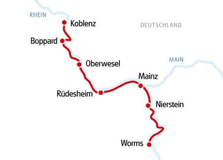 Karte Koblenz - Mainz 2023