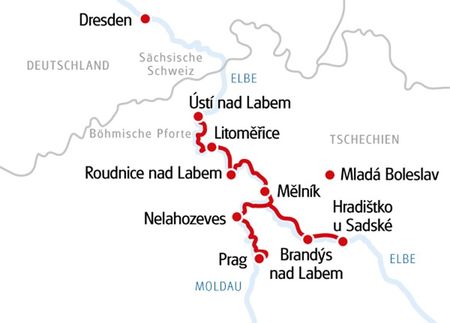 Karte Böhmische Flussromantik