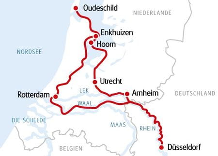 Karte Tulpenfelder, Windmühlen & die Weite des IJsselmeeres