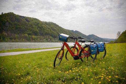 Rad und Schiff an der Donau