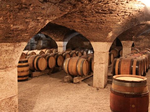 Weinkeller im Burgund, Frankreich