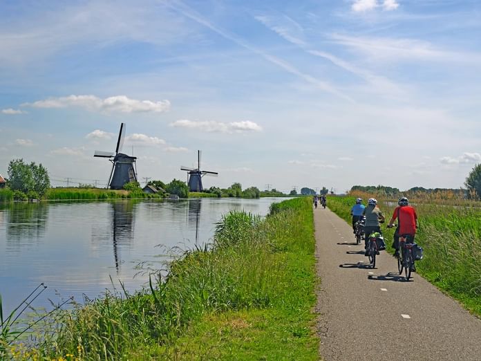 Cyclists at Kinderdijk